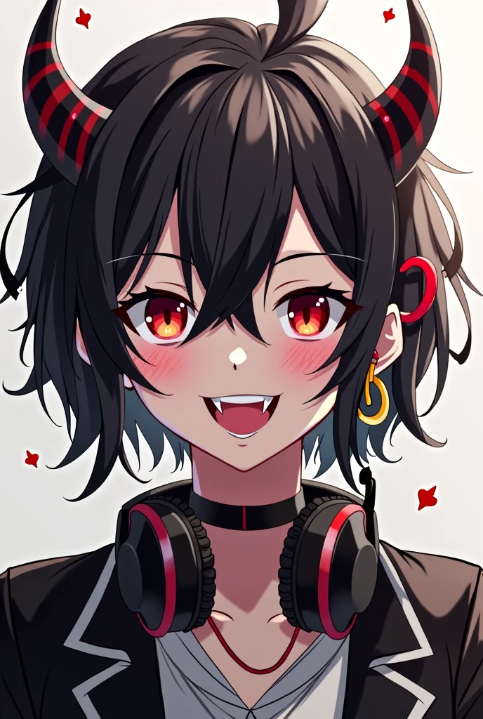 looking ahead,from above,slouch,handjob,side view,face focus,open mouth,tongue out,cum on tongue,Licking a white dildo,(1girl,Beautiful 14 year old girl),((Slender,Small breasts,Baby Face,Small face,)),looking at viewer,Black Hair,bangs,two side up,Gray Eyes,Drooping eyes,slit pupils,narrow eyes,ollarbone,black t-shirt,off-shoulder look,Black and red checkered short skirt,Beautiful and detailed anime art,Mischievous smile,Dimly lit room,Simple Background,Gray background,Low lighting