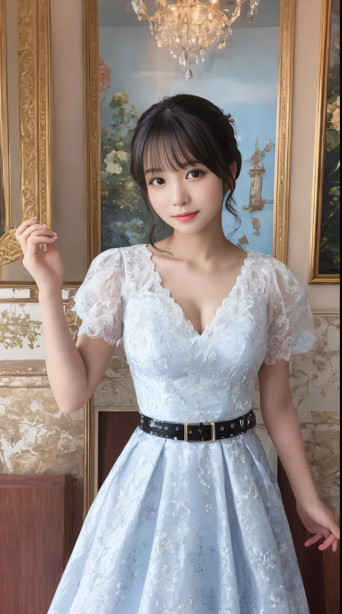 A close up of a woman in a dress posing for a picture - SeaArt AI