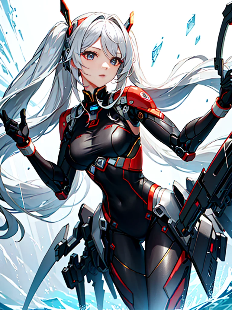 J Super Details, Attention to detail, high quality, 最high quality, High resolution，1. Human female robot，Beautiful female robot,Beautiful and clear face(Rain Waves_Haneame：1.5), high tech，Combat weapons，