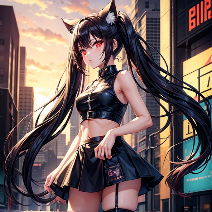 anime girl with long hair and cat ears in a city, digital cyberpunk anime art, cyberpunk anime girl mech, female cyberpunk anime girl, cyberpunk anime girl, anime cyberpunk art, cute cyborg girl, digital cyberpunk - anime art, cyberpunk anime art, oppai cyberpunk, anime style 4 k, perfect android girl, cyberpunk beautiful girl, beutiful girl cyborg