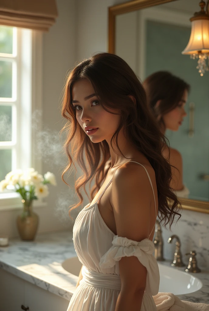Naked woman in a bathroom