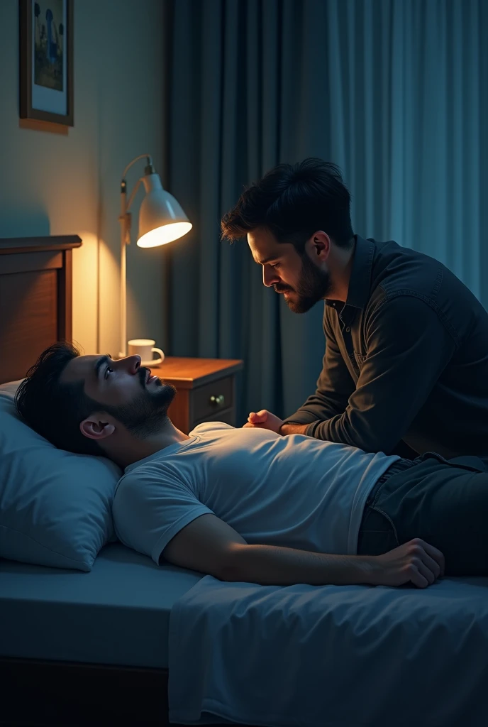 Two handsome guys,Indian people,onbed,stroking each other,Strip naked,hugs