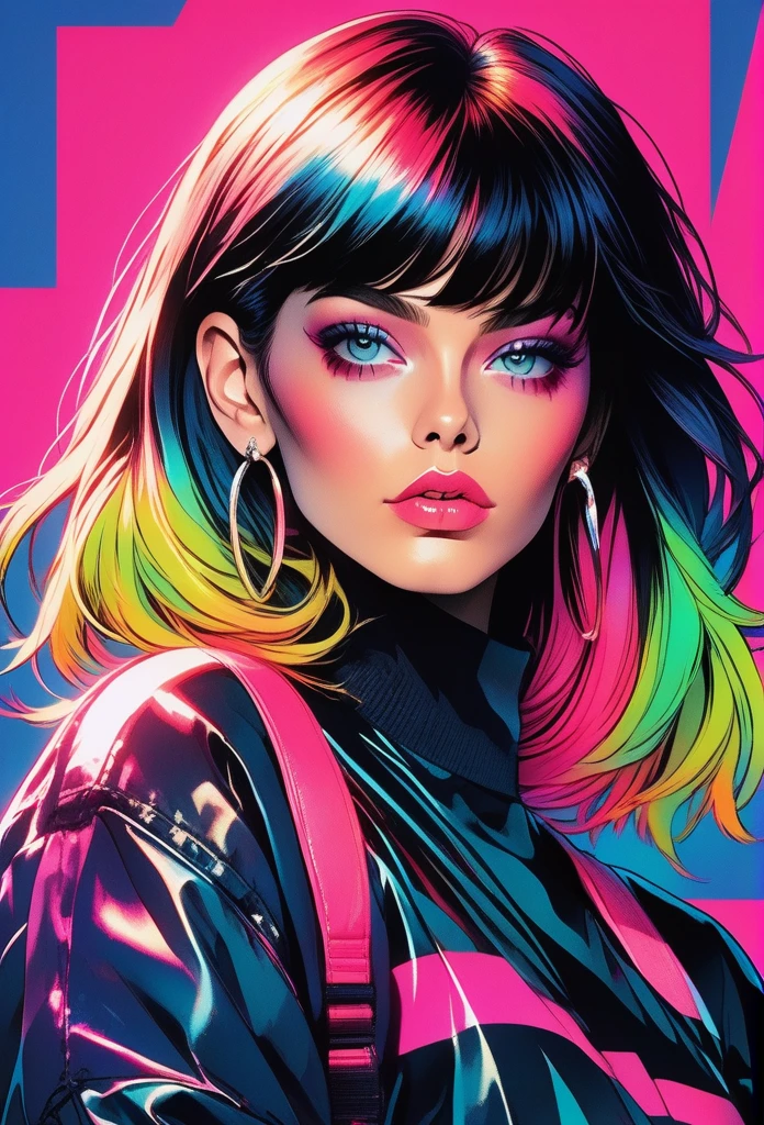 (((ultimate best quality))),((((solo:1.2)))),((((1girl:1.2)))),((((beautiful perfect woman)))),(((detailed perfect body, detailed perfect finger))),((((((ultimate movie poster)))))),(((bust up, close up))),((((detailed complicated machine)))),(((((genius mechanical))))),(((American comics))),(((extreme highlights))),(((Extremely colorful, primary colors))),cleavage, super beautiful lady,(((typography))),text,(((((looking up or looking down)))))