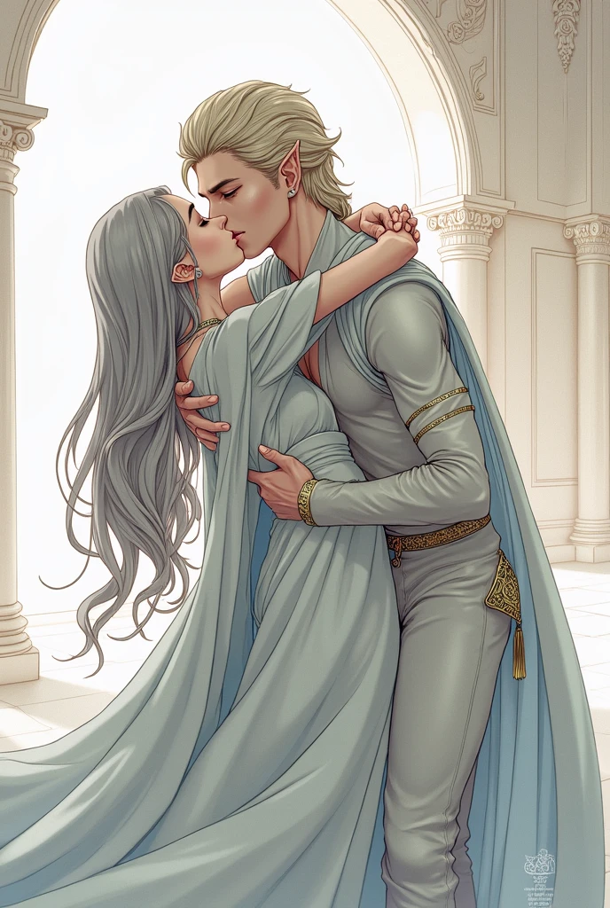 Painting depicting a man and a woman, sitting on the ledge, magali villeneuve', Magali Villeneuve, inspired by Magali Villeneuve, graphic artist magali villeneuve, magali villeneuve and monet, charlie bowater and artgeem, Charlie Bower and Tom Bagshaw, Darius Zawadzki and Tom Bagshaw