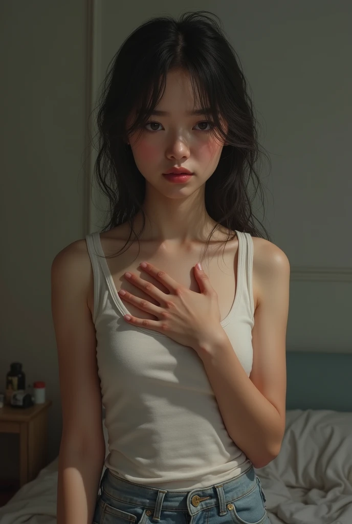 Japanese,11 years old,Teenage Girls,cute,Primary school students,Private elementary school,city,Spread your legs,Sitting,Small and dirty room、Cleavage、((Navy blue underwear))、(((Wet underwear)))、Cotton panties、(((night)))、(((Dark Room)))、(((窓の外はnight)))、((Prostitute))、((Sweaty skin))、(((Sexually excited face)))、On the bed、On all fours、Small breasts