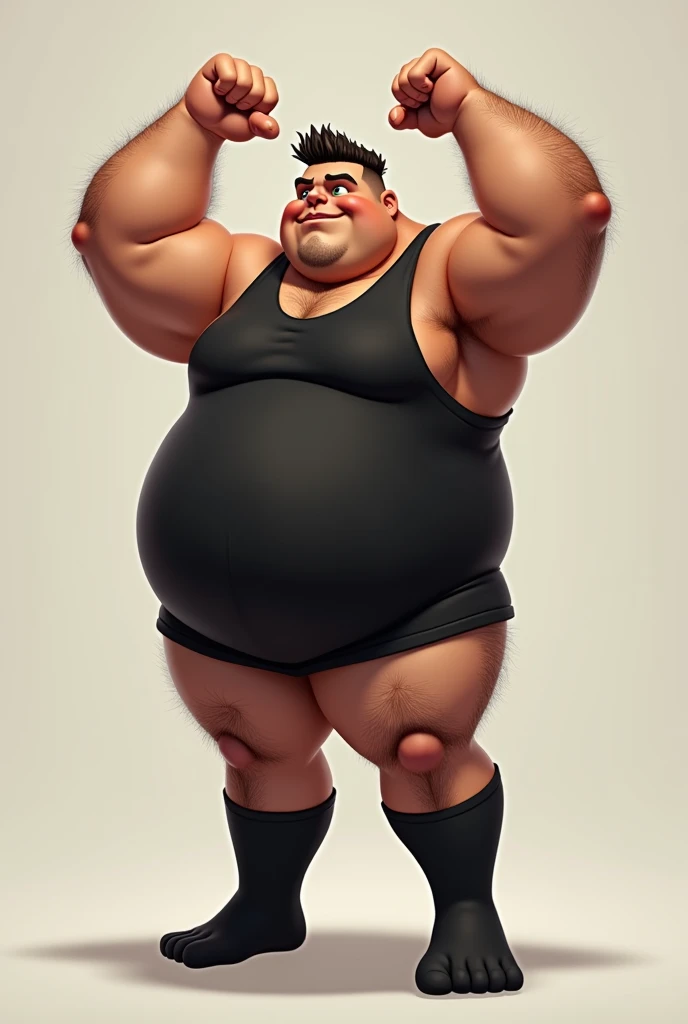 ((Masterpiece)),((Hight quality)),((Hught Detailed)),((Realistic,)) Anime Artistic masterpiece art, Morbid Obese Piglet kid while Anatomy of character, Sumo wrestler Furry character, Long shot photo, Real life (Massive, broad shoulders, strong legs and arms, hairy) Obese muscle citizen (massive obese, strong legs and arms, hairy, incredibly big looking), Anatomy of character, He is a fattening pig boy in which he has spent his entire life fattening up for a really fat pig contest, when it is his turn he goes on stage to be judged and awarded as the biggest and fattest pig in the world, His testicles and penis also grew and became fat along with his body, reaching a large size.