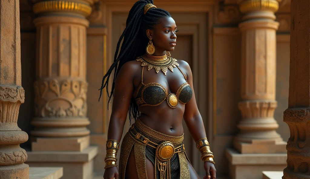 (Renaissance painting of a beautiful black woman in ancient greek clothes:1.3), best quality, masterpiece, expressive, thrilling, 256k, epic, crepuscular lights, (by Michelangelo, by Rafael, by Rubens:1.2), dynamic lighting, best quality, masterpiece, (best hands)