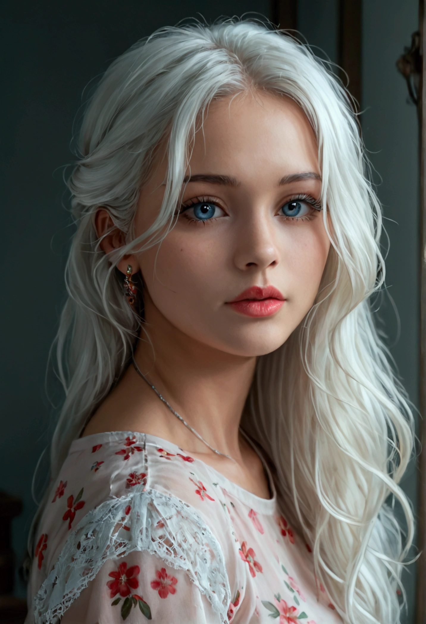 score_9, score_8_up, score_7_up, photorealistic, high resolution, soft lights, 1 woman, beautiful detailed eyes, beautiful detailed lips, extremely detailed eyes and face, long eyelashes, white hair, long hair, jewelry, t-shirt, plaid skirt, photo-realistic, 8k, realistic, HDR, vivid colors, studio lighting, fine details, 