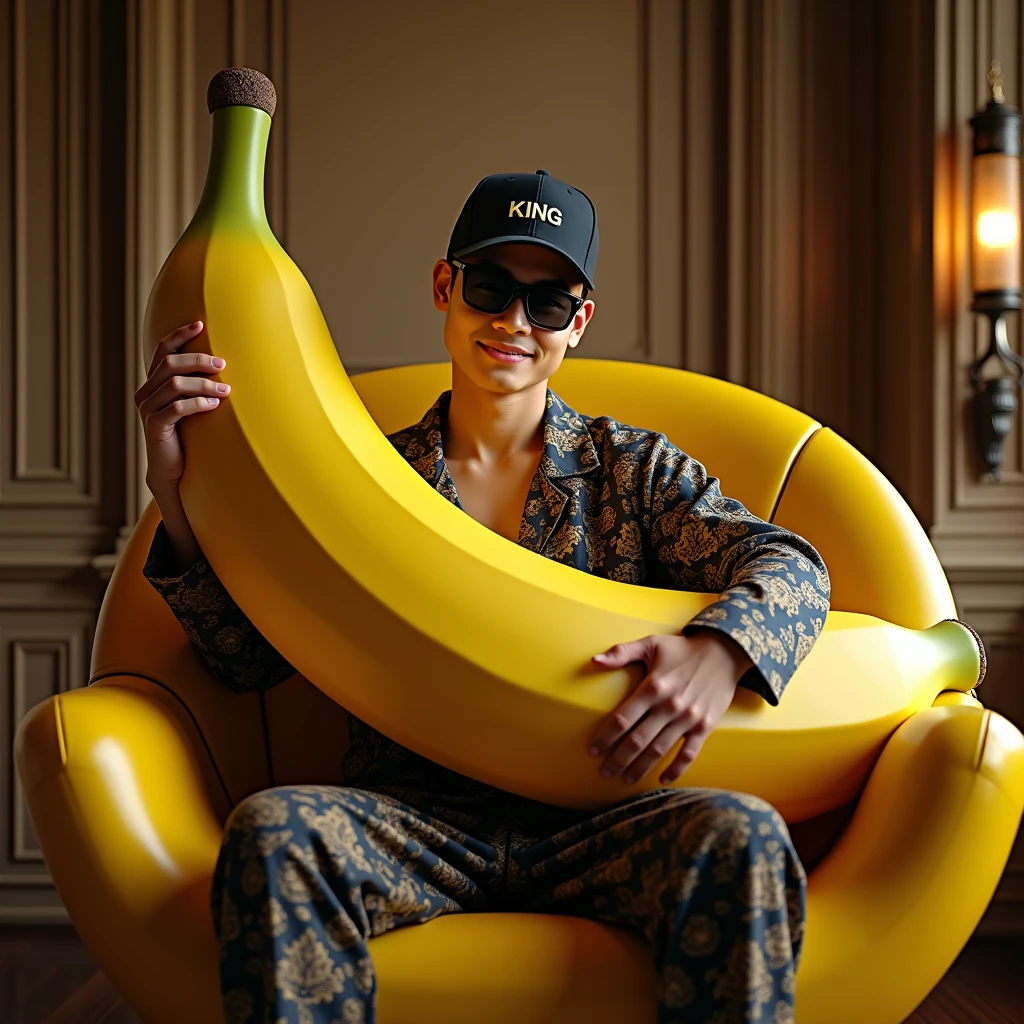 animated pineapple sitting on a sofa. hot cup of coffee. stubborn look. pronounced dark circles. cigar in hand. gesture of displeasure. pronounced belly. opaque colors. tv on