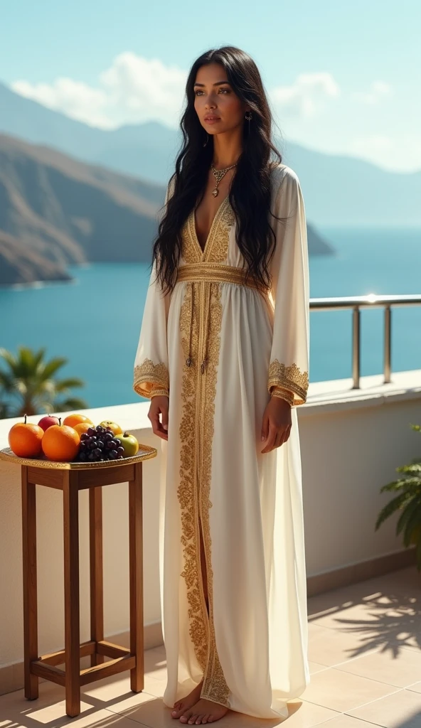 beautifull hot german blonde, robe kabyle, berber, amazigh dress, kabyledress, tizi ouzou, berber outfil, kabylegirl, bijoux, nature background, full body, realistic,