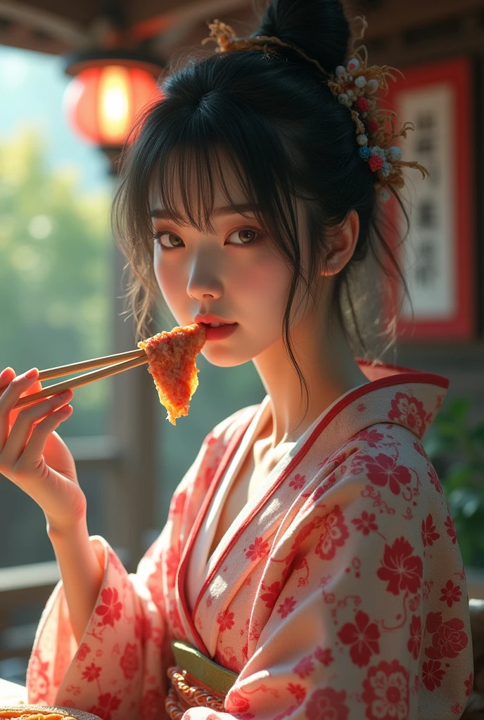 (best quality,4k,8k,highres,masterpiece:1.2),ultra-detailed,(realistic,photorealistic,photo-realistic:1.37),collage,takoyaki,okonomiyaki,in Dotonbori,(close-ups,extremely detailed images:1.1) of takoyaki,being prepared,(vivid, vibrant) street scenes,food stalls,street food,A girl enjoying takoyaki (mouth-watering,tempting) appearance,delicious aroma,steam rising,meticulous craftsmanship,traditional Osaka delicacies,famous Japanese street food,traditional Japanese,authentic flavors,colorful toppings,smoke,crispy texture,fresh ingredients,flipping takoyaki,dressed in (yukata,kimono),bustling atmosphere,sizzling sounds of the grill,Southern Japan,Japanese culture.