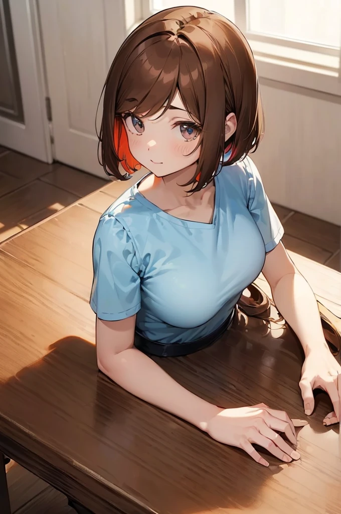 (Marl、inside in room、lightly dressed、Valley、full body Esbian、Gesture to take off panties、blue eyess、Brown hair)、1girl in、master piece、japanaese girl、absurderes、hight resolution、ultra-detailliert、depth of fields、masterpiece、extremely details CG、3D-photo、3D background、Unity、8K、Hi-Res、top-quality、shadowy、foco nítido、pale-skinned、A detailed eye、blurry backround、dynamic ungle、Exaggeration of gloss、best super feat、a closed mouth、Look at viewers、cute smile face、Red cheeks、Portrait of a beautiful woman who respects Gret Misaki、superclear