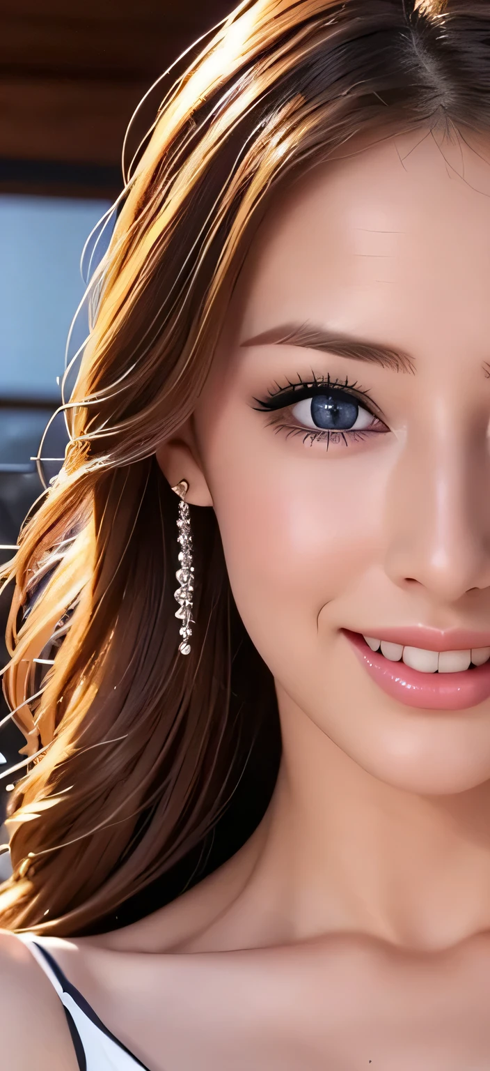 naked girl, pale skin, big breasts, ultra detailed perfect beautiful face, sexy and provocative face, face with provocative and super sexy expression, smiling at camera, with a man doing oral sex,  8k, Masterpiece, ultra details, Perfect face.