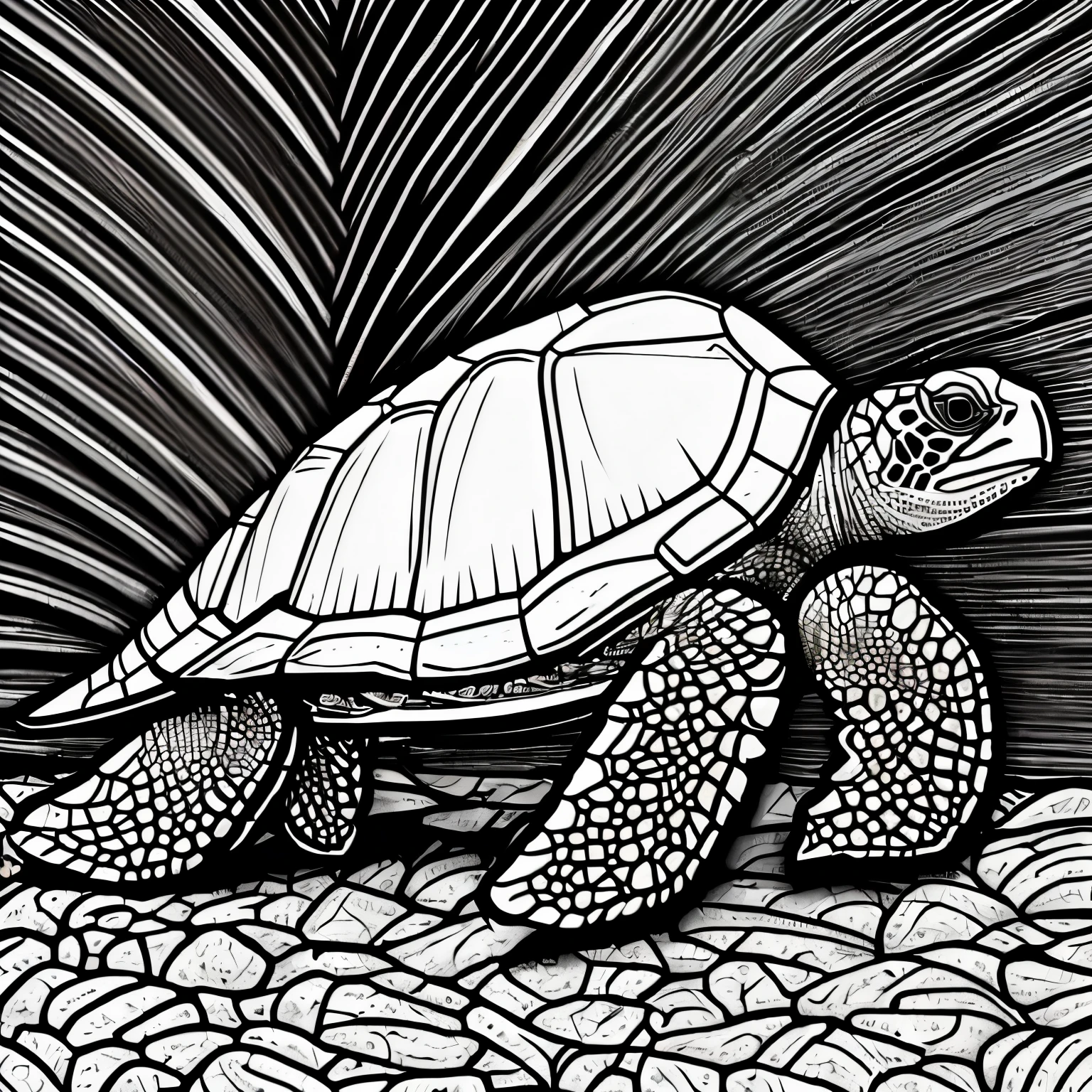 turtle, no color, no shading, no background