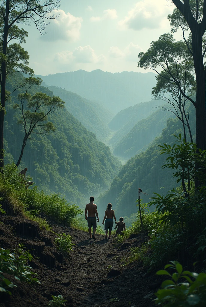 Naked Couple having sex inside abandoned house in dense forest, a guy showing his penis sucked by a naked girl with big boob, short hair, black hair, jewelry, wet body, (masterpiece,best quality, real skin) 
