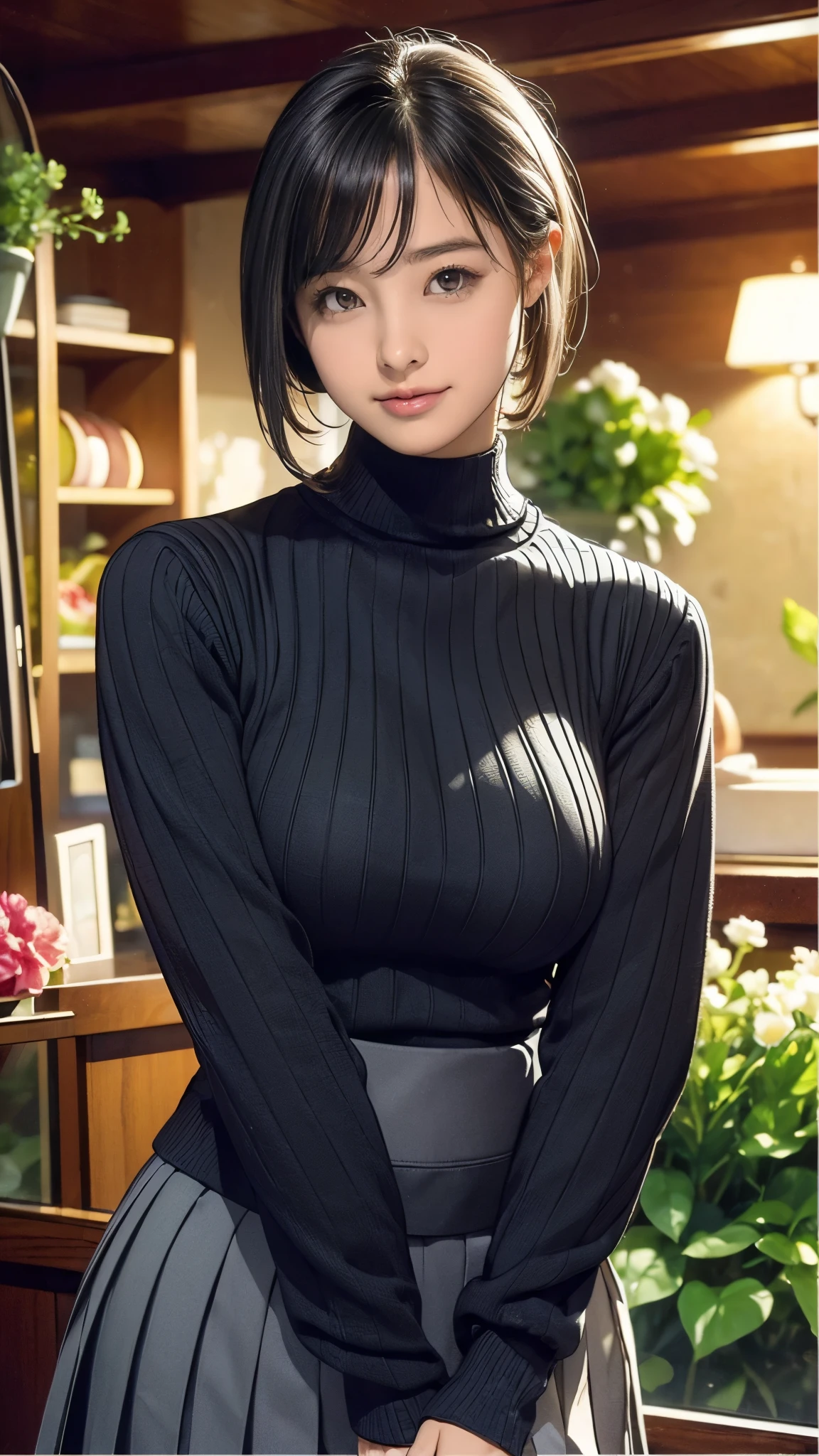 (random pose),(random hairstyle),(Highest image quality,(8K), Ultra-realistic, Best Quality, High quality, High Definition, high quality texture, high detailing, Beautiful detailed, fine detailed, extremely details CG, Detailed texture, realistic representation of face, masterpiece, presence),virgin destroyer sweater,black pantyhose,spread legs