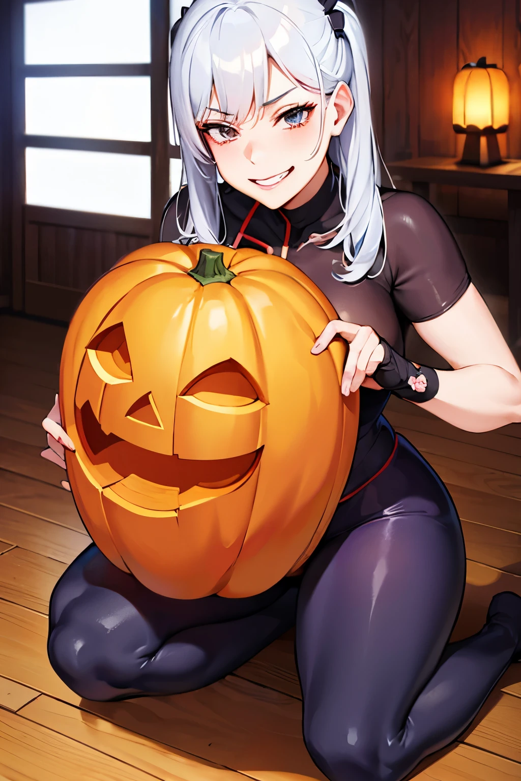 Mei mei, Jujutsu Kaysen, sexy pose, evil smiling, pumpkin