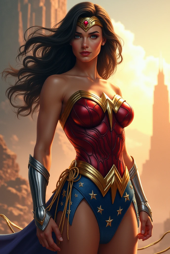 Very beautiful Wonder Woman, whole body, Naughty pose