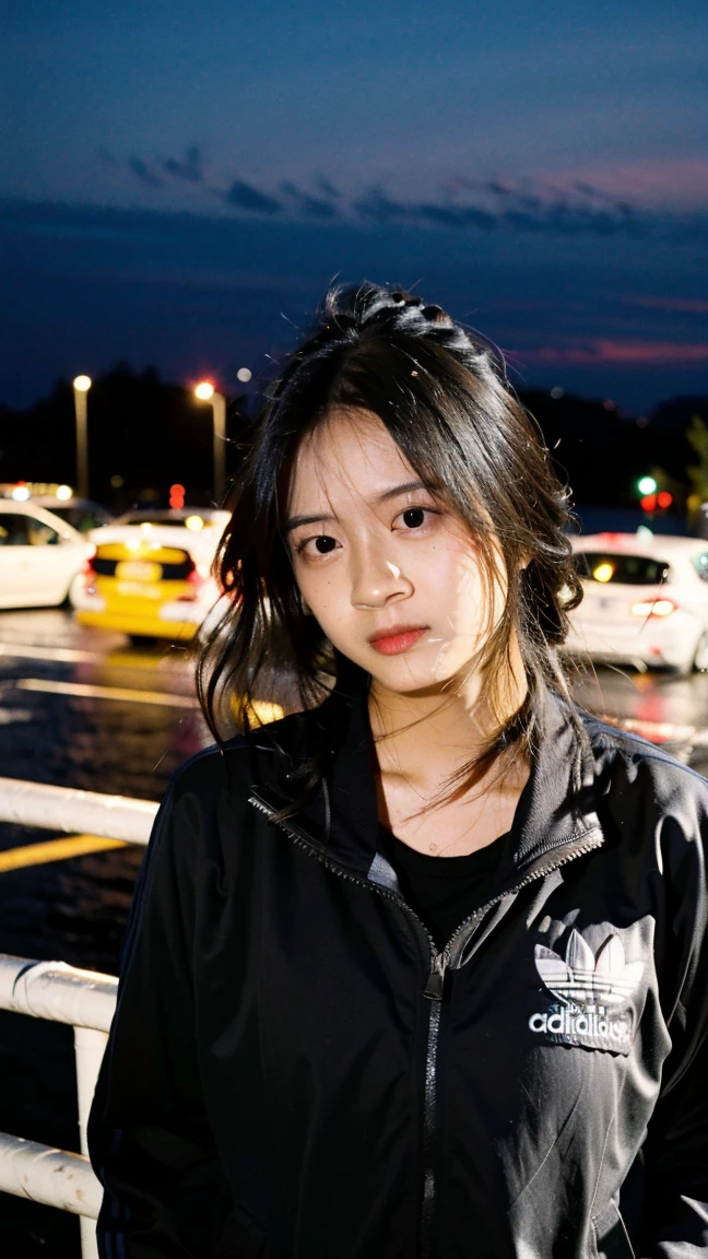 songkran, chinese girl, 35yo,Wet roads , soaked through,drenched, Dripping, Wet, Wet clothes, Wet Skin, Wet Hair, (Cinema lighting),(High level of artistry),RAW Photos,Genuine,Genuine,High resolution,RAW Photos,masterpiece, beautiful, medium shot