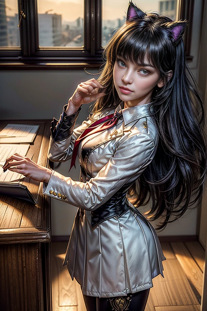 Around 30 years old, (Elegant and well-proportioned body shape), (high heels), (bob hair), (garter stockings and anklets), (spread your legs), wince,(orgasm:1.5),waiting for tongue,(Delicate and elegant light makeup), Delicate and beautiful fair skin, Detailed facial description with double beautiful eyes, Gentle eyes that shine with youth and innocence, Expressing the amazing beauty of youth, Adorable Japan Woman, A beautiful portrait that captures her enchanting charm. (8K, highest quality, masterpiece: 1.2), (Realistic and photorealistic: 1.37), (to office)