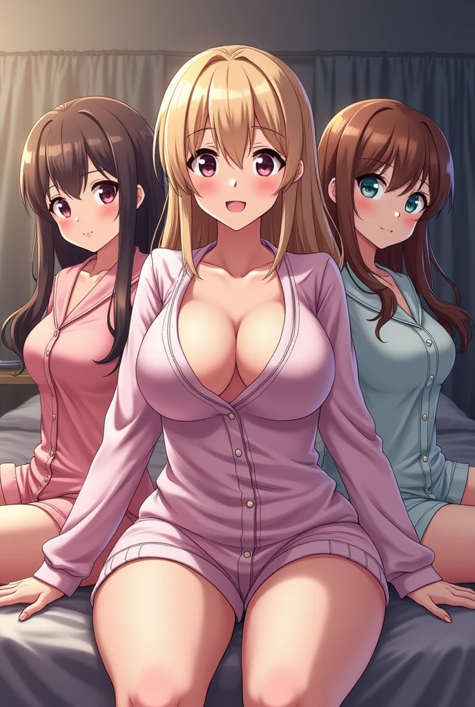 ((1son), 2women), Sexy mom in bed with her young son, Picture of a Polaroid, grainy, hot sweet innocent young European milfs and their young son, with blonde and brown hair having a fun sexy party on island, (sweater), smile, sexy, innocent, riding a hard, ((breastfeeding)), (threesome), blushing, nipples