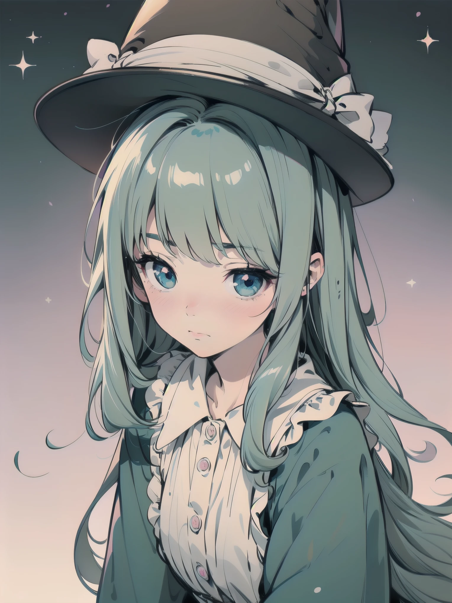 🎶, (🧙‍♀️), ✡, ✨(hat), , Alice in Wonderland, Alone, very beautiful, cute, adorable, embarrassed, alone, blue eyes, look at viewer, looking up, kawaii tech, pastel colors, kawaii, cute colors, Alice in Wonderland, alone, very beautiful, cute, adorable, embarrassed, alone, blue eyes