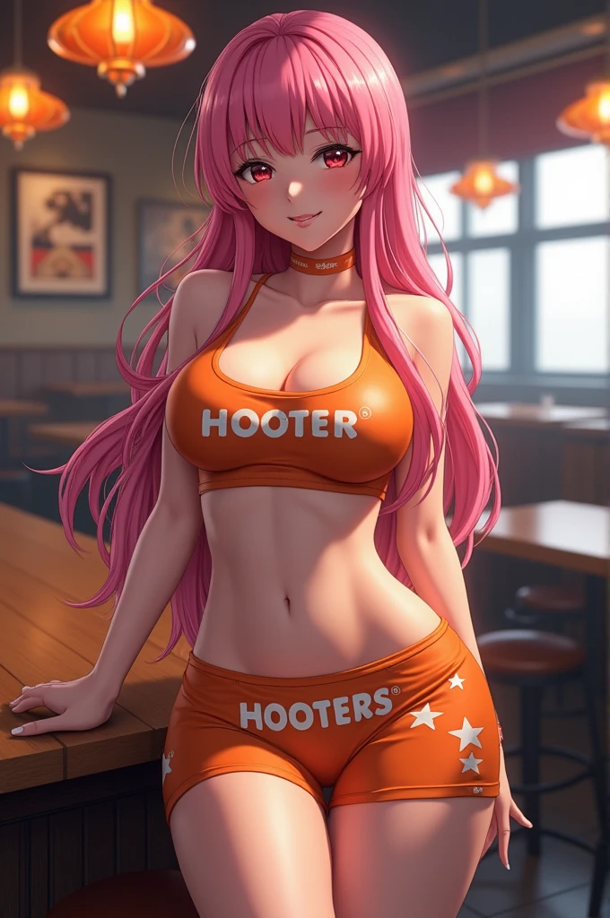 HD, solo, 1female, wendy's, pale skin , normal outfit, red hair, twin braids, sexy body, tall and skinny, farting, massive fart, yellow smoke rising, relieved face, bend over, smiling, clenching teeth, blush, alone in a food court, heart signs