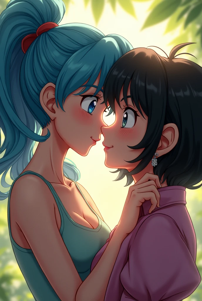 two women kissing on the street in front of a store, two women kissing at a carnival, lesbian kiss, gay pride, lesbians, kissing together cutely, lgbtq, lgbt, portrait of two girls kissing, gay rights, lesbian embrace, lesbian art, kiss mouth to mouth, lovely kiss, as seen on getty images, kissing together, lesbian, couple kissing, kissing