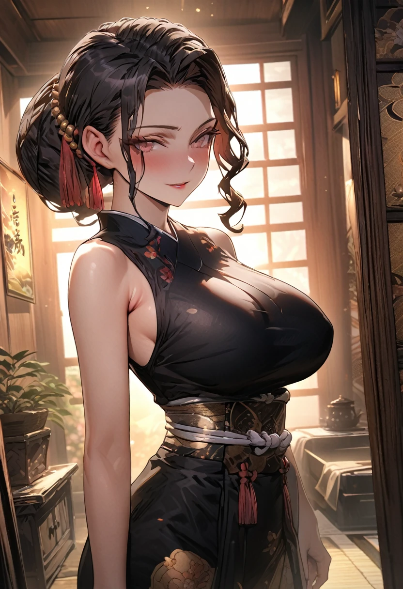 ((((highest quality))))、(((Ultra-precision CG16K wallpaper)))、(((masterpiece)))、(((Super detailed)))、(((super extreme details)))、((１people&#39;s women))、mature woman、24 year old woman、(((clarity、detailed face:1.6)))、((Japanese face))、((very beautiful face))、((Mai Shiraishi:1.5))、((straight long ponytail hair、blunt bangs:1.5))、(shiny brown hair)、((Big eyes with double eyelids))、beautiful delicate eyes、brown eyes、raised eyebrows、high nose、small nostrils、small mouth、seductive lips、beautiful breasts、((C cup size breasts))、cleavage、plump body、(Chubby body type)、perfect proportions、perfect anatomy、perfect composition、beautiful detailed shading、beautiful natural lighting、beautiful detail glow、Depth of the bounds written、(((High chroma)))、(((real:1.9)))、((vivid:1.5))、((edge:1.6))、((beautiful skin))、((skin texture))、((realな皮膚感))、(((cowboy shot:1.6)))、((Front view:1.8))、((Surprised face with open mouth:1.3))、(Eyes looking at me:1.5)、Bright daylight、Natural light、(((Decaying ruins:1.5)))、(standing pose:1.5)、(((Lace Bikini Lingerie_White clothing:1.6)))、((earrings、wearing necklace:1.3))、(((A woman is tied by her wrists and hung from the ceiling、bondage:1.8)))、