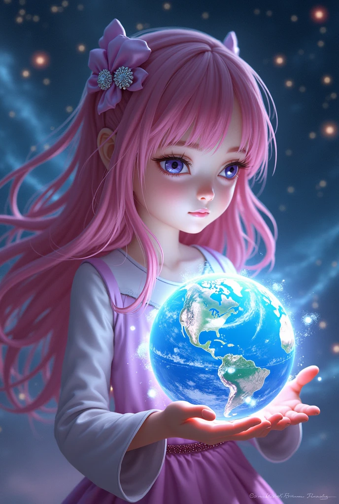 realistic, (masterpiece, top quality, Best quality, official art, beautiful and aesthetically pleasing: 1.2), very detailed, fractal art, colorful, The most detailed, (abstract background: 1.5) (1 short stocky chubby goddess girl with aesthetic small teen breasts(short round teenage girl with glasses: 1.3)), young round face, round cheeks, small round chin, plump sensual lips, realistic expressive honey brown eyes, realistic glasses with lenses, very realistic fluttering very disheveled shaggy slightly wavy semi-long dark brown hair, serious, divinely beautiful face, perfect teenage anatomy, short stature, short stocky torso with an inconspicuous waist, rounded split hips, beautiful legs and arms, Graceful fingers, silk airy almost transparent white robe for a naked body, Milky Way, huge magical bronze and silver globe for Virgo, dream,Fantasy, bronze and silver round finish,beautiful detailed sky,Style and jewelry for Virgo, goddess girl with a globe in her hands,(Nsfw:0.8) Delicate reflective high glass railings