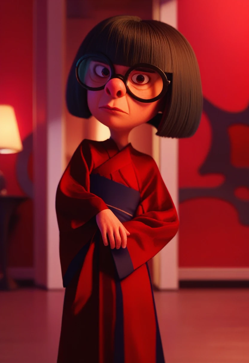 score_9,score_8_up,score_7_up,score_6_up,
ednamodexl,glasses,short hair,bob cut,
red kimono,
standing,looking at viewer,
indoors,
