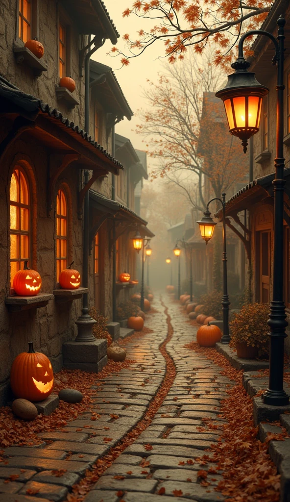 Halloween Floating Lights, Light and reflection in the film, Glowing lights, Intermediate elements of the metaverse,Digital Painting, shiny reflection, reflect, Halloween Jack-o'-Lantern, 静かなnight, Digital Illustration, Great atmosphere, nightの天窓, nightの静かな雰囲気, Jack-o'-Lantern, Halloween, night, Temon, Match Scene, Halloween, Surrounded by clouds, Buildings in medieval Europe, Enamel Tile, superior, Des couleurs magnifiqsuperiors, There is an arch in front3There are((Color ink)), ( (Splashing ink ) ), ((Splashing ink) Ink-like})), masterpiece, High career, Beautiful graphics, Attention to detail,magnifiqsuperior