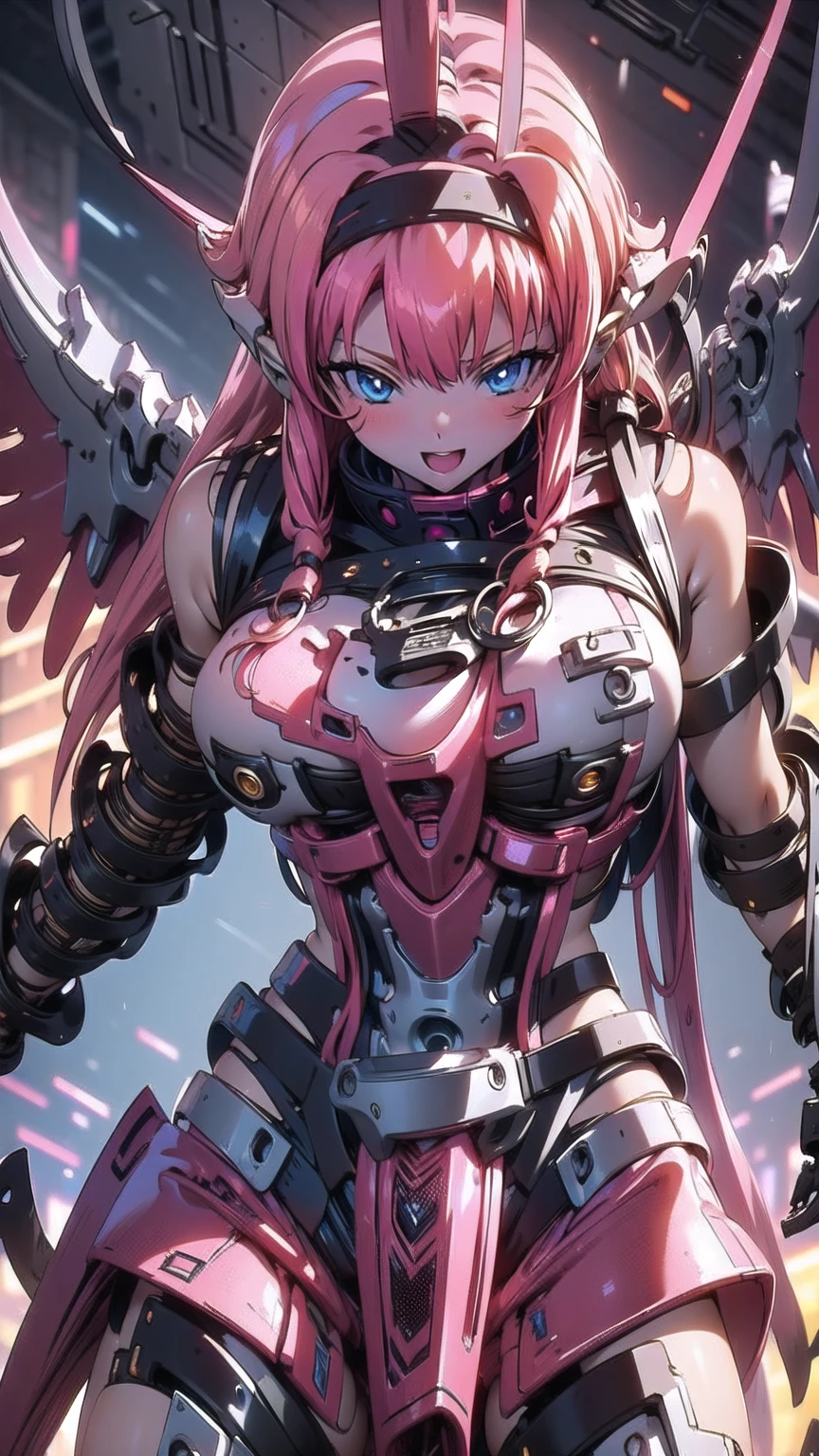 A highly detailed portrait of Leina Vance, a kitbash character combining elements from the Gundam Astray "Red Frame" mecha, in various dynamic fighting poses captured from wide angles and different viewpoints, LeinaV4, BJ_Gundam