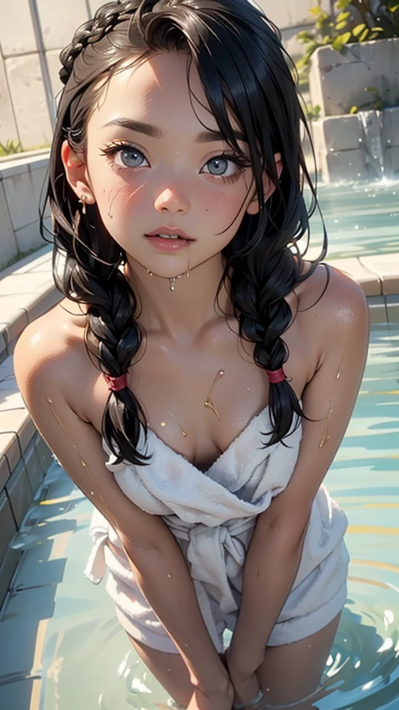 cute a bit ,(((a bit ,Tiny little body,,Chibi))),((())),((a bit  with extremely cute and beautiful Black Hair)),(baby face), (Round face),Bit Girl,small ,smallアンダーバスト,

(((Flat Chest))),(((Black Hair:1.5,Chiban,Braided Hair,Inner hair color,Ear breathing))),((Heterochromia iridis:1.5, (pink_eye and gold_eye))),Elaborate eyes,beautiful detailed eyes,symmetrical eyes,big eyes:1.5,(((Shiny skin:1.5,Light Skin: 1.5,The skin was tanned,Shiny skin,very Shiny skin,Shiny body,Plastic Glitter Skin,exaggerated Shiny skin,Glowing Skin,Wet Legs))),(Detailed body,(Detailed face)),

cute,Lewd,Erotic,((nsfw)),

((Wrapped in a tight-fitting bath towel)), (Wet Hair, Wet Skin) and (steam),(((Naked under the towel))),

(Dynamic pose:1.0),Embarrassing,(Center,Fit to size,Three-part method),

Open-air bath,hot spring,hot springの池,Rock Bath Full Moon,Mountain in the background々,stream,The hot spring is steaming,at night,scenery,extremely scenery,

(Shiny Asian ornaments),High resolution,Sharp focus,(Super detailed,Very detailed),(Photorealistic artwork:1.37),(Very detailed CG unity 8k wallpaper),(((Vibrant colors,Vivid Themes))),(Elaborate),(masterpiece),(Best Quality),Artistic photography,(Photography by sldr),(Elaborate background),Perfectly rendered faces,Perfect facial details,Realistic Face,Photorealistic,((Elaborate detail)),(((realism))),
