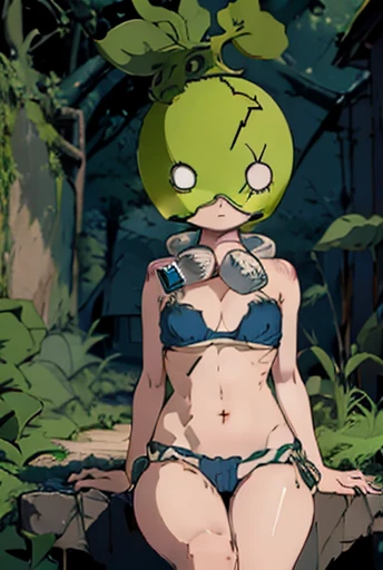 Minecraft Fan art Anime Mod, Slime Girls, Cabelo preto, calcinha, showing her beautiful breasts naked in her bra