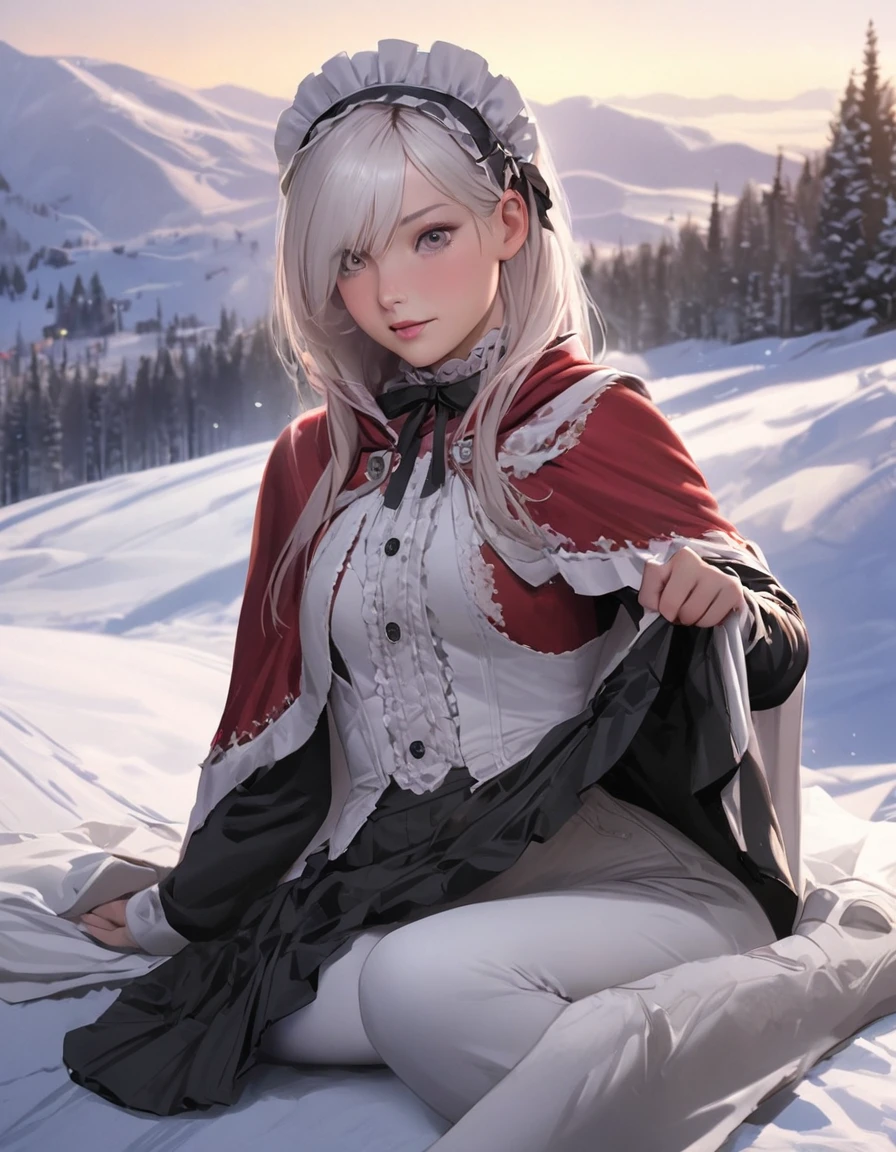 ((Masterpiece, best quality,edgQuality)),smug,smirk,
edgWHM, white mage robe, a woman in a silver dress with red flowers , wearing edgWHM, white mage hat
 <lora:edgWhiteMage_MINI:1>