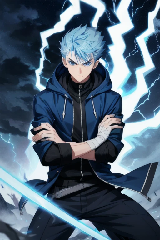 epic anime style, purple lightning, evil temperament, 20-year-old male shadow assassin, glowing black aura, shadow supervisor, handsome face, brilliant and majestic. Beautiful standard body and complete body structure. full body shot of a man with lightning in his hand, an epic anime about a purple energy man, in a battle stance with dark hair and glowing eyes looking at the viewer. Cool Gapmoe Yandere, menacing look, gintama's Hijikata Toushirou, inspired by Masanobu Okumura, the originator of the anime art style, Nobutaka Ike, the night war rages behind him. Highest image quality 8K, details everything 8K.