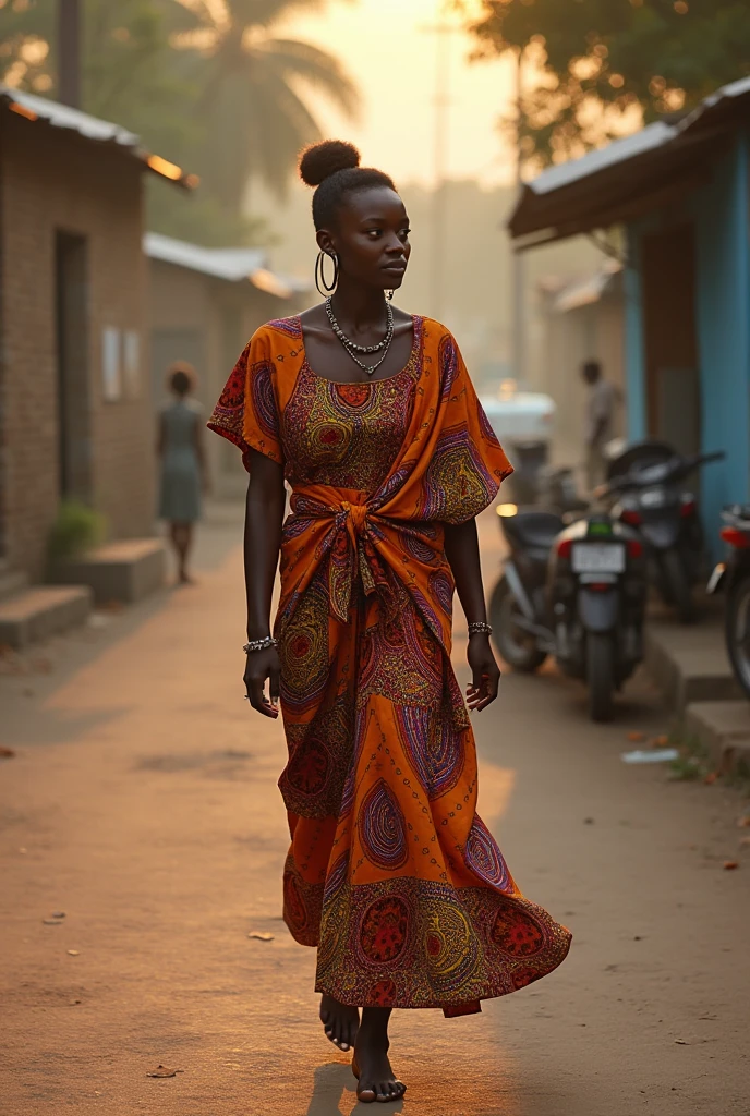 Une femme africaine a forte poitrine