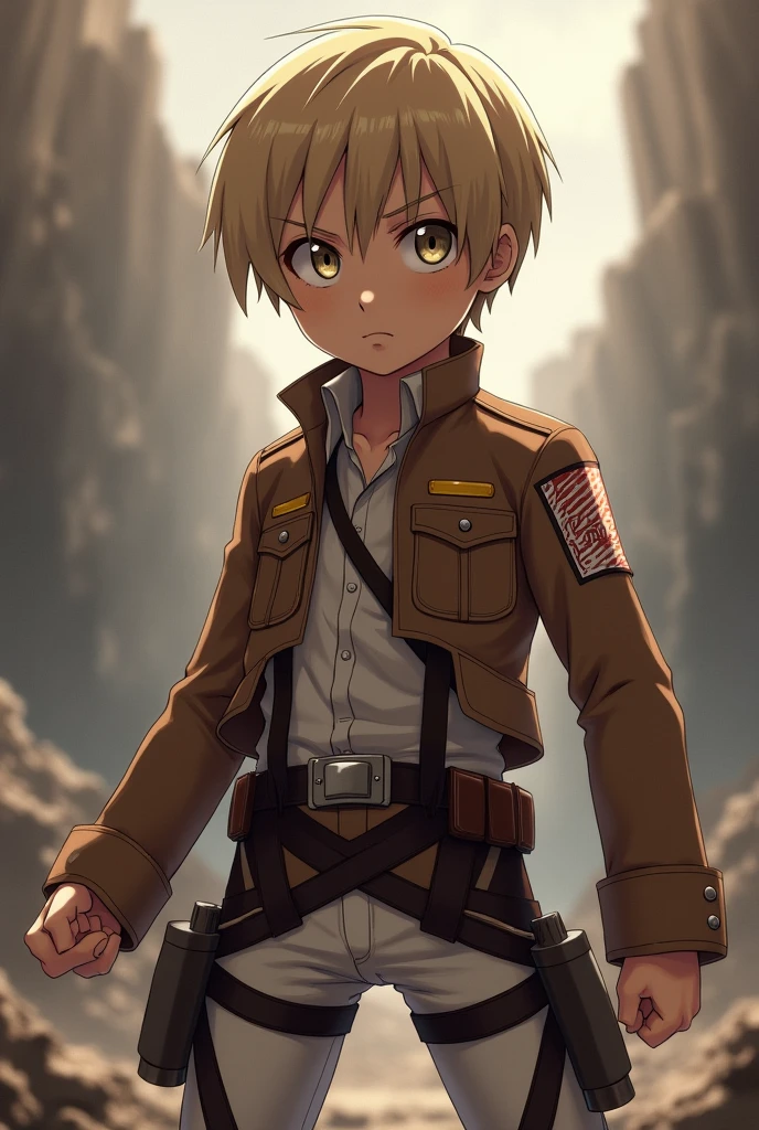 Light brown haired boy from attack on titan