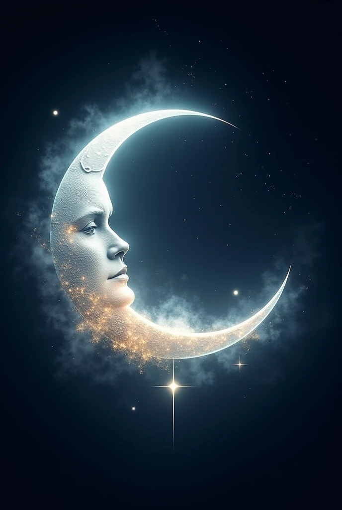 Un primer plano con una imagen de una mujer acostada en una luna, Estilo de lente sobresaturado, Hiperrealismo de alto contraste 8K, Text-to-picture supercomputers, Detalles precisos exagerados, irreal con degradado on, Contenido hiperrealista, generativo, Amazing creative screenshot, Contenido de detalles fotorrealistas, Photorealistic features, en el universo.Altamente realista