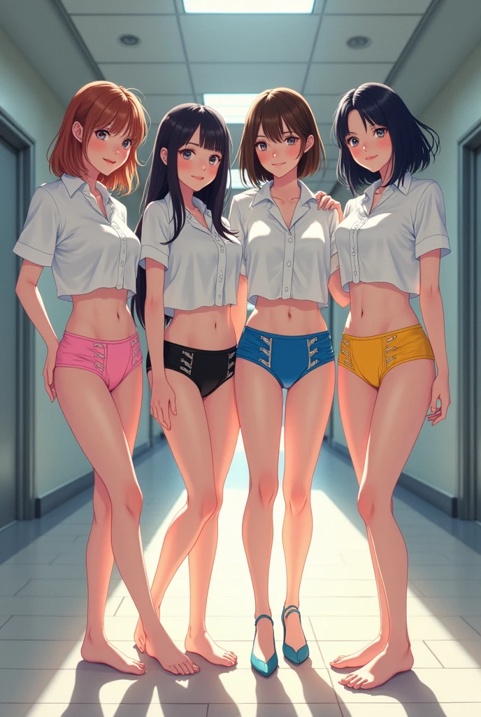 masterpiece, best quality, age difference, (3girls:1.4), 19yo, , 18yo, , , (small breast:1.5) (locker room), asian girls, , (school uniform) , slim, small breast, dark hair, ((looking over a shoulder:1.4)), white panties, (mini skirt:1.1), (low angle:1.3). minimal detailing, limited vibrant color palette, serene expressions, peaceful introspection, subtle washes of pastel colors, modern Nordic design, understated elegance, simplicity and purity, tranquil atmosphere, digital painting, ultra fine, sitting, (spread legs:1.3) (no panties:1.3)