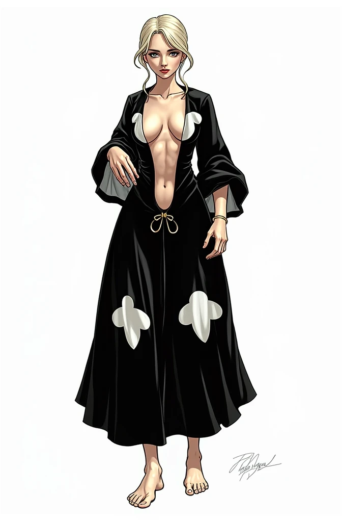 standing straight symmetrical, full body barefeet, drow elf 1girl, mature, BIG OPEN eyes, LONG MESSY hair, BIKINI, abs, big knockers, chain collar, stomach, NAVEL, BAREFEET