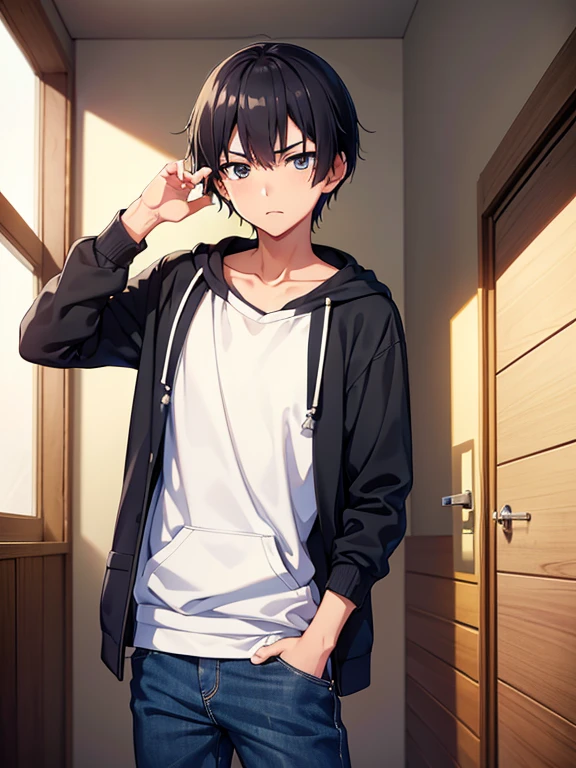 This boyは純朴in元気inかっこいい,The charm of being a teenager,(Thin eyebrows)((Cool casual clothing adjustments:1.4)),,hoodie,Chosen by Fate,clavicle,Stiff, thin limbs,Light and Dark,,Unevenness,Winner of the National High School Boys Mister Contest,(Official website of the National High School Boys Mister Contest),Smooth CG art,Anime Art,High resolution,Highest quality,,4K,8k,Best Quality,Depth of written boundary, (face), Emotional hands, eye,Virtue,clean,clear,(Makoto Shinkai Style),Man&#39;s thinking,(This boy:1.4),,Male commentator, VR game commentator,SF Unreasonable,This boyの膨れた股間を,Suddenly, smartphone listeners「No dick」I felt something strange in my crotch when I was asked to,This boyはちんこ無しになっていて驚く,moreover「It&#39;s a guy but it&#39;s a female」in,Growing female crotch,This boyは男子に戻れない,Confidence,Sure,