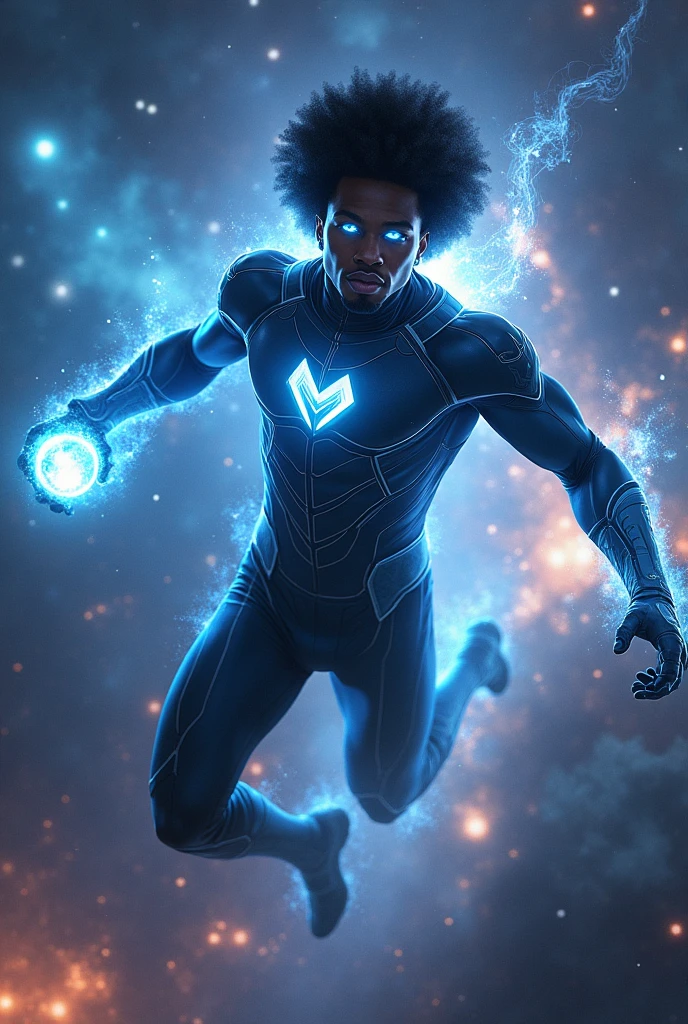 A man with galaxy skin 