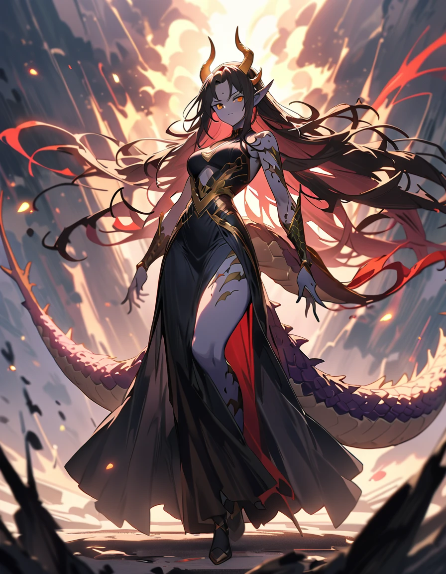 masterpiece, best quality, an extremely delicate and beautiful girl,an extremely delicate and beautiful, world masterpiece theater, ultra-detailed, highly detailed, best quality, Dark green hair, highres, extremely detailed, 1 girl, best quality, illustration, looking at viewer, impasto, canvas, oil painting, realistic, realist ,real, the left eye has all colors, the right eye is amber, Close-up of woman sitting on a bone throne, Queen of deep sea, octopus queen, Anime Girl, Goddess of the deep sea, deep sea monster, Beautiful Elegant deep sea Queen, Queen of the deep sea, octopus Girl, Queen of Darkness, octopus Goddess, Beautiful girl, hd image, Beautiful sparkling eyes, deep sea eyes, Goddess of Death | medieval