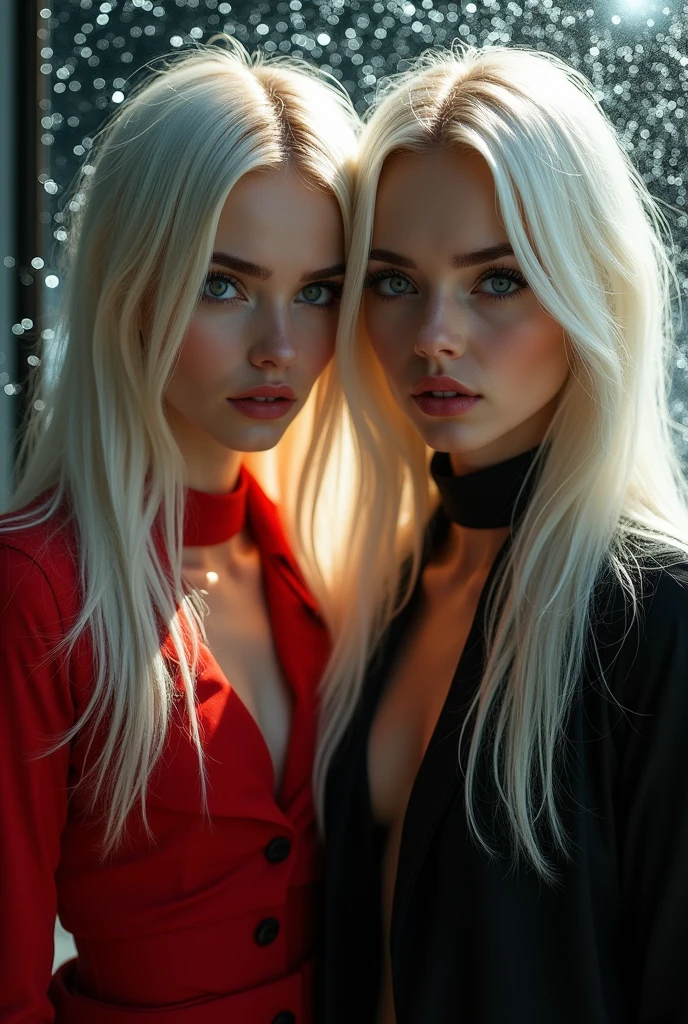 slavic woman, from the side , looking ahead, short tight dress, masterpiece, photographic quality, cinematic, long blonde hair, Red lips, very beautiful, quality skin texture. 