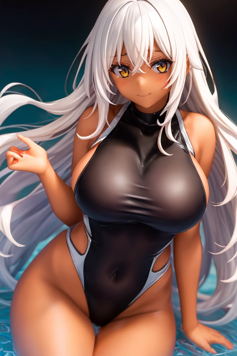 Voluptuous、Bright blonde bitch gal 、very dark brown skin、Soft thighs、 Colossal tits、Plump body、fully exposed areola、fully exposed genitals、with blush cheeks、Hotel rooftop pool、A slight smil、Pleasure Fall、Wearing sweat、fullnude、Anatomically correct human body