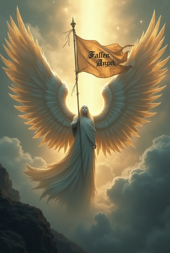 Um logo luxuoso, Angelic theme, with the title Wings of God