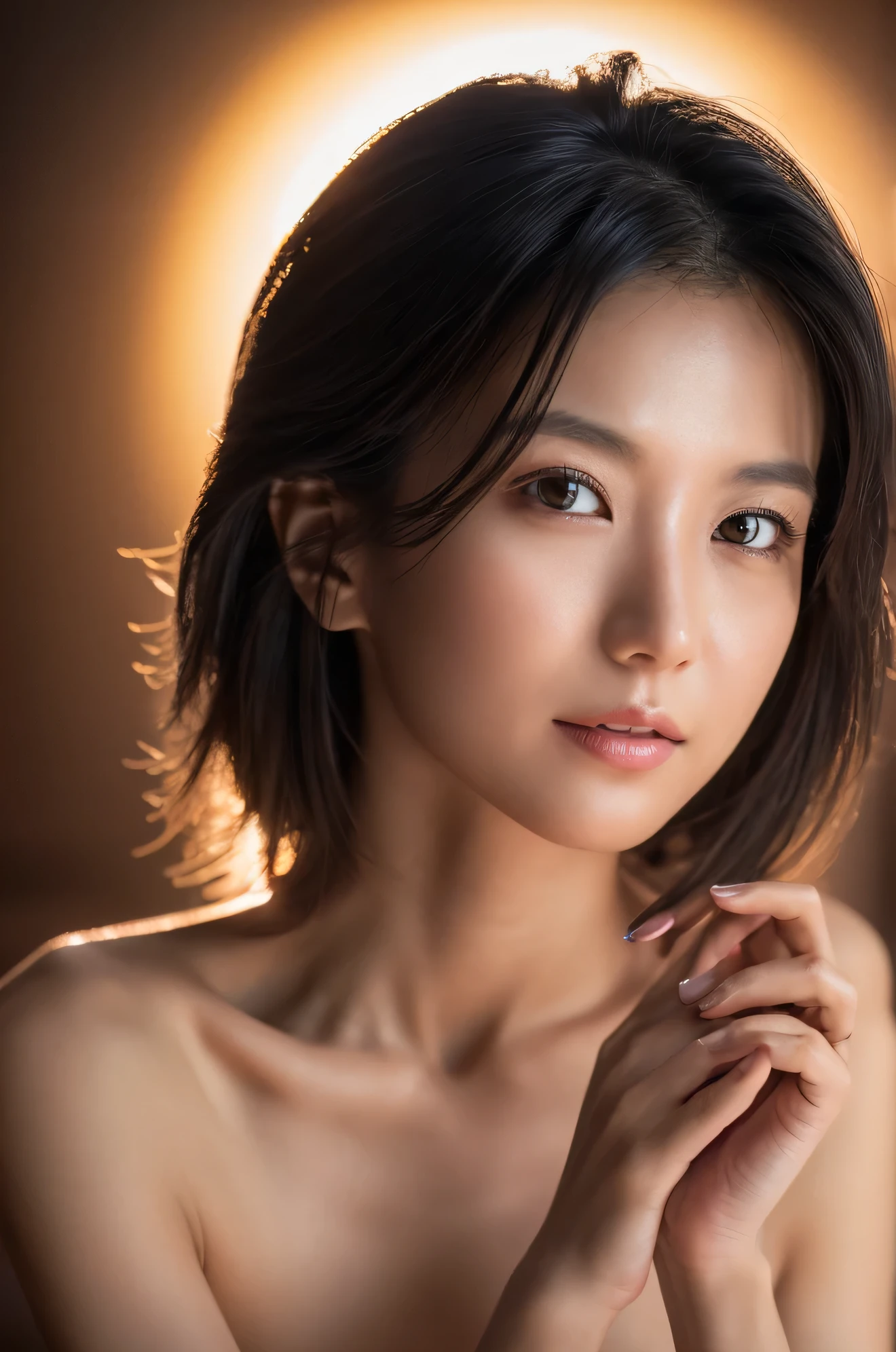 ((16K resolution:1.27、highest quality、masterpiece:1.5、超A high resolution:1.2))、 beautiful japanese woman、 (High School Teacher:1.3)、Around 30 years old、Teacher's costume、rich bust:1.5、valley、black hair、black eye、beaver、window、high school classroom、blackboard、evening、enchanting smile、((perfect anatomy、beautiful limbs,healthy body、beautiful skin))、professional lighting、professional photography、gravure、