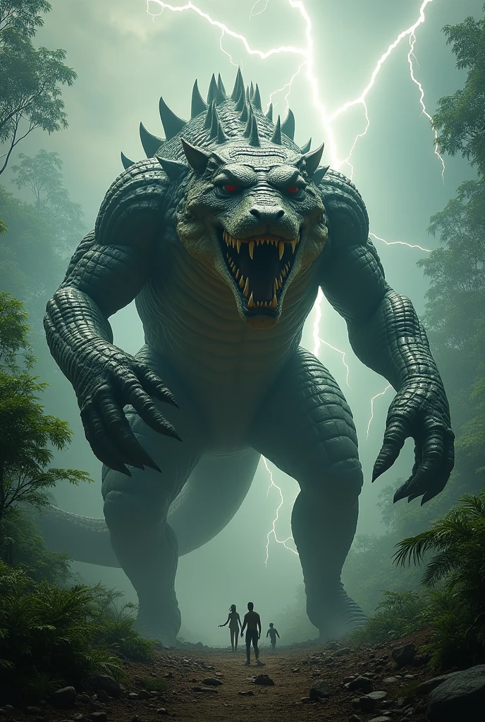 Give me a picture of attacking country sri lanka by a monster